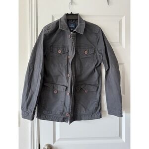 Men's George Lightweight Charcoal Gray Zip-Button Up Jacket - Size Small (34-36)